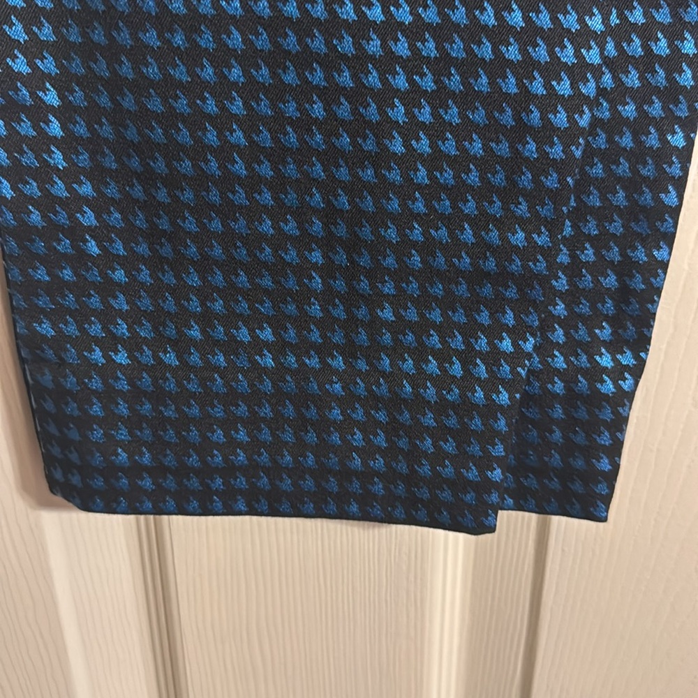 Black And Electric Blue Pixie Houndstooth Slacks - image 4